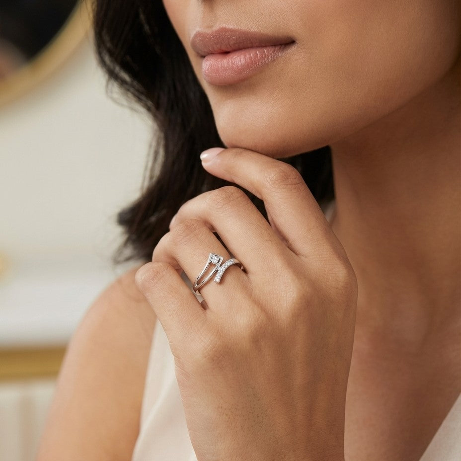 Nyra 925 Silver Lab Grown Diamond Ring