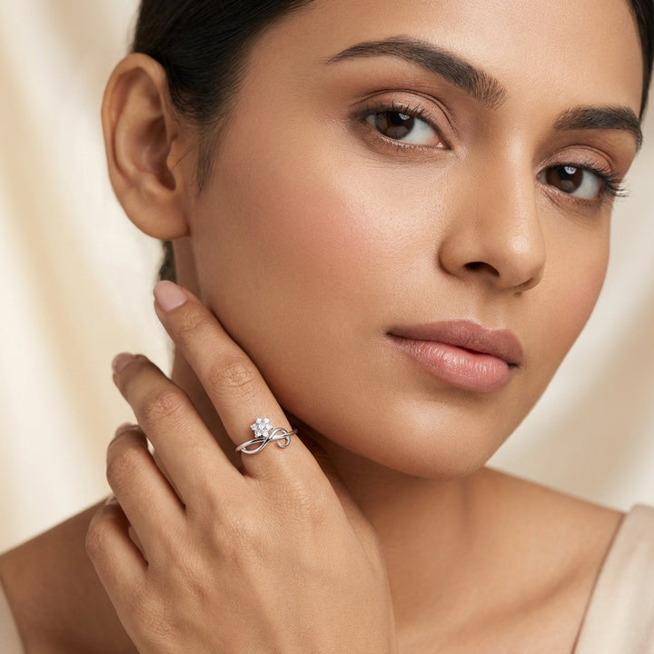Flora 925 Silver Lab Grown Diamond Ring