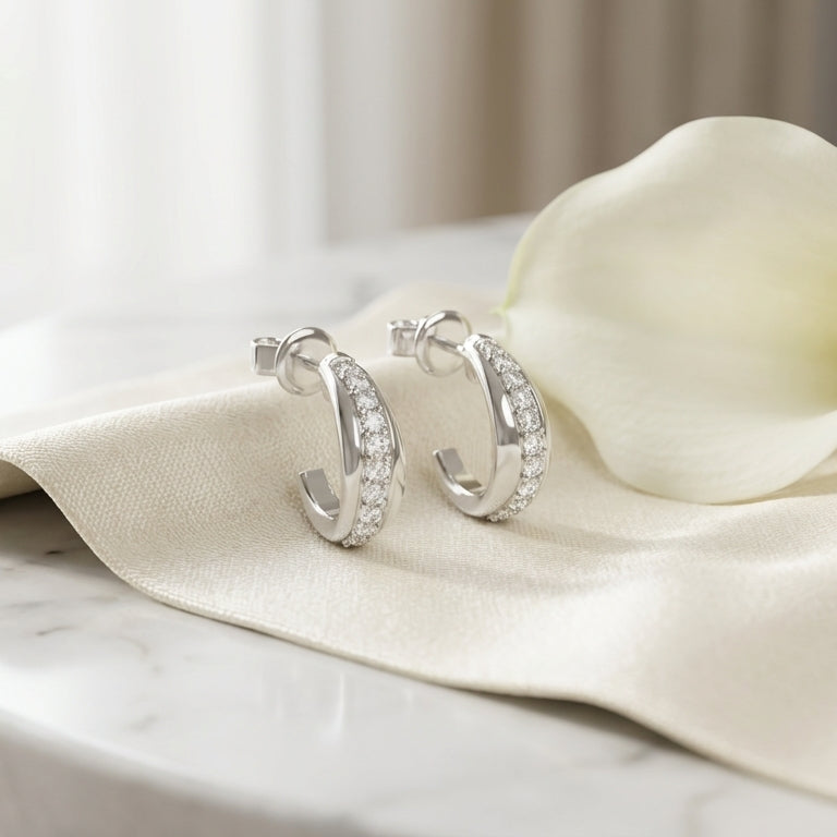 Sol 925 Silver Lab Grown Diamond Earrings