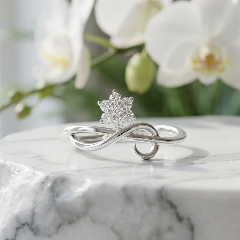 Flora 925 Silver Lab Grown Diamond Ring