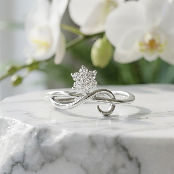 Flora 925 Silver Lab Grown Diamond Ring