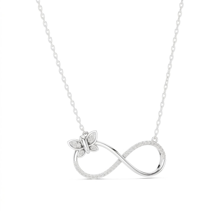 Infinity 925 Silver Lab Grown Diamond Necklace