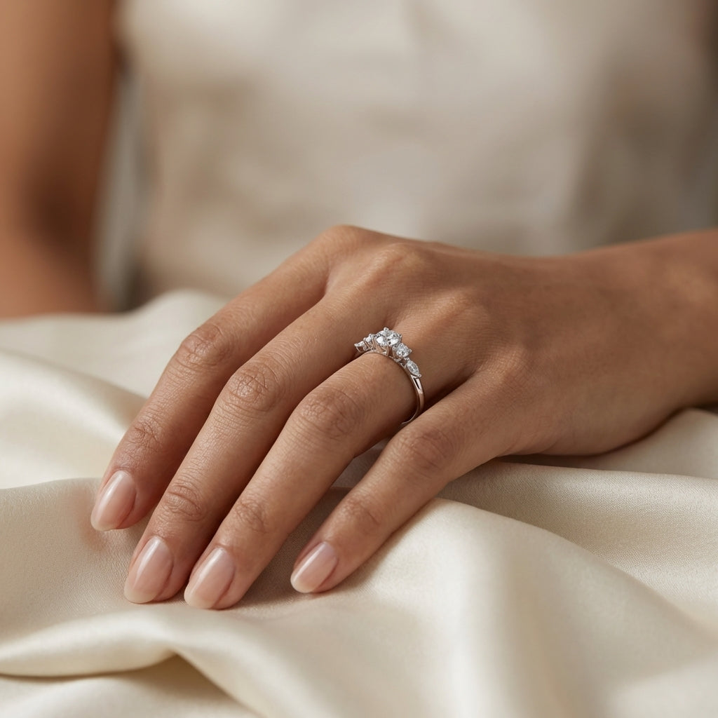 Sparkling 925 Silver Lab Grown Diamond Ring