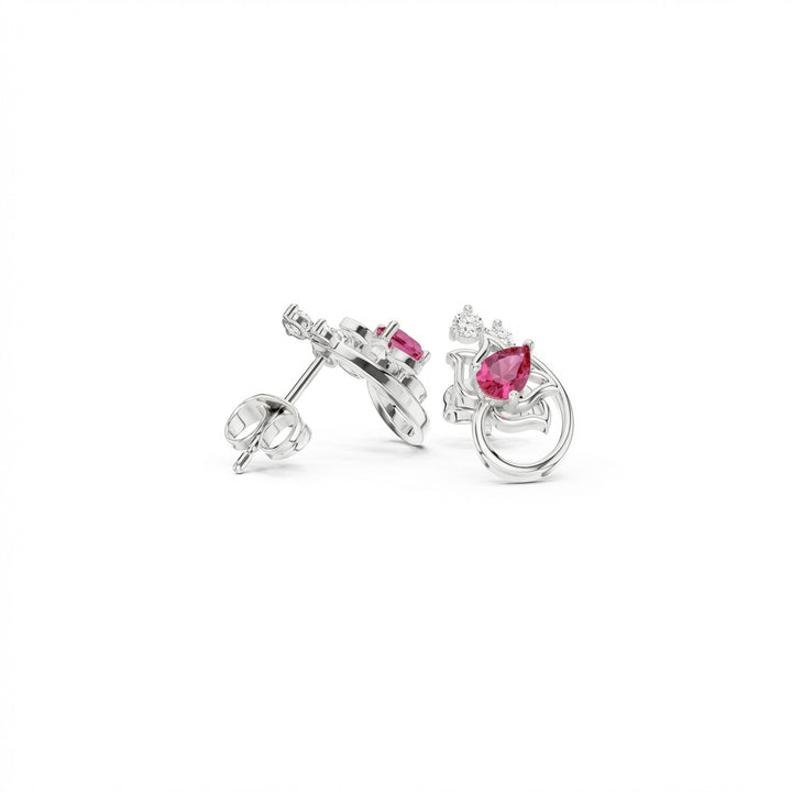 Lotus 925 Silver Lab Grown Diamond Earrings