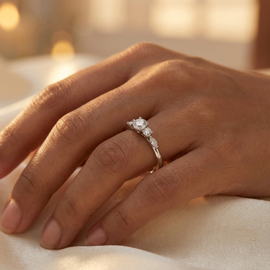 Sparkling 925 Silver Lab Grown Diamond Ring