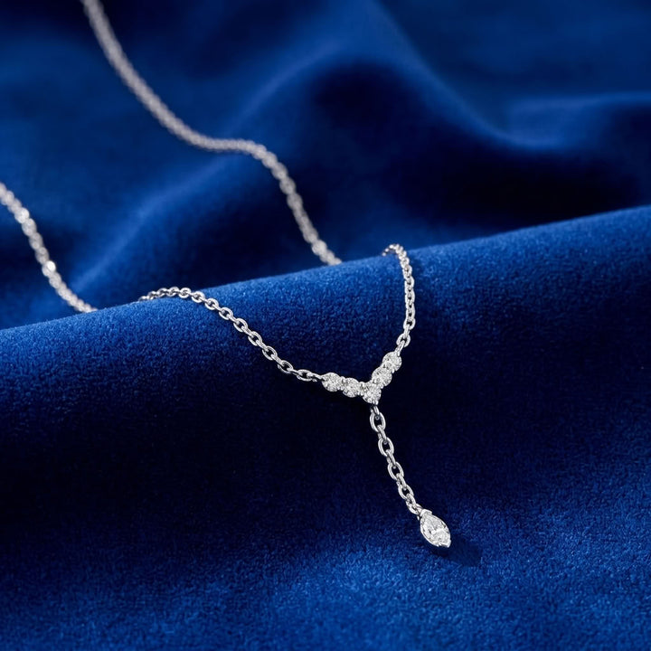Cascade 925 Silver Lab Grown Diamond Drop Necklace