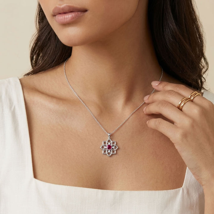 Dahlia 925 Silver Lab Grown Diamond Pendant