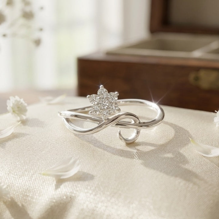 Flora 925 Silver Lab Grown Diamond Ring