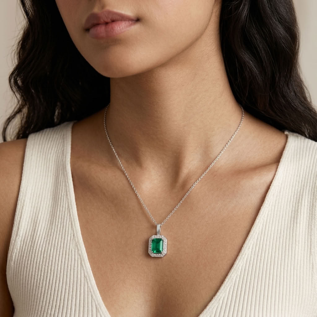 Verdant 925 Silver Lab Grown Diamond Pendant