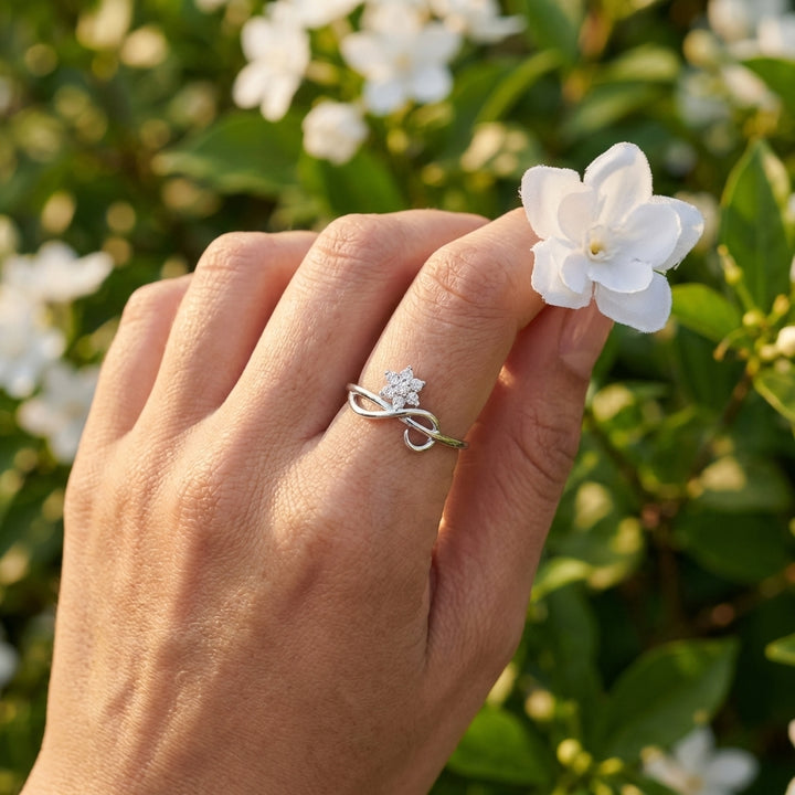 Flora 925 Silver Lab Grown Diamond Ring