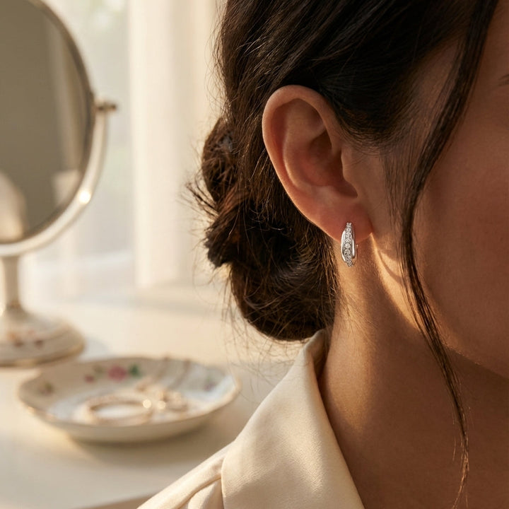 Sol 925 Silver Lab Grown Diamond Earrings