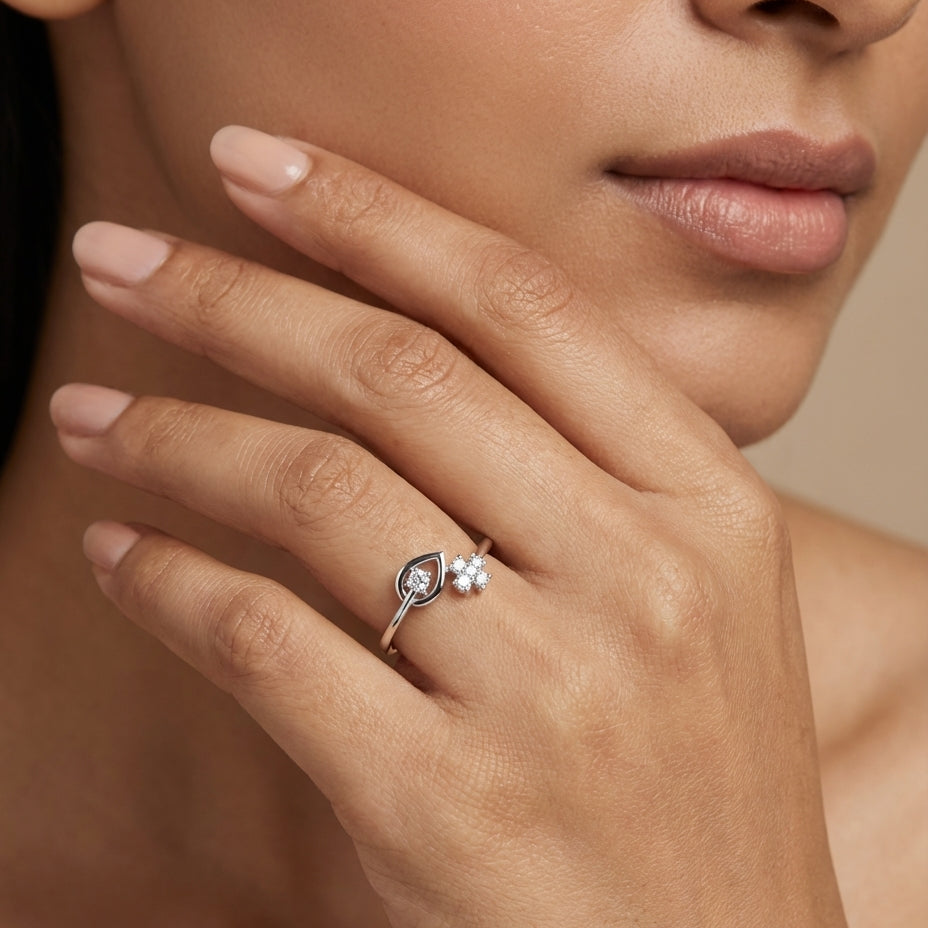 925 Silver Lab Grown Diamond Ring