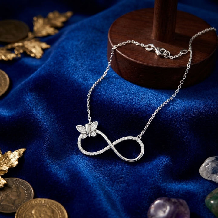 Infinity 925 Silver Lab Grown Diamond Necklace