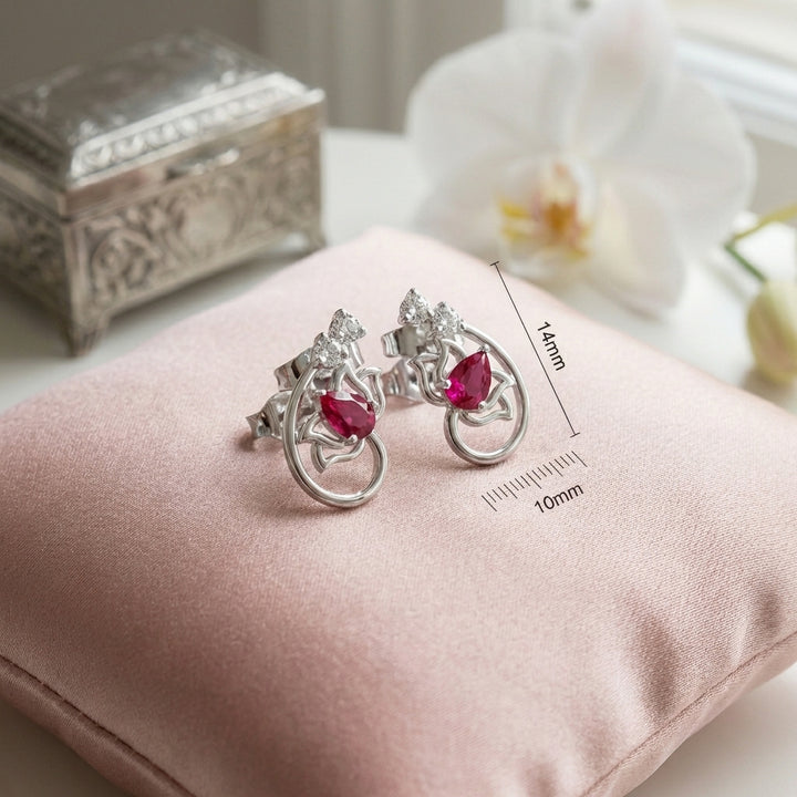 Lotus 925 Silver Lab Grown Diamond Earrings