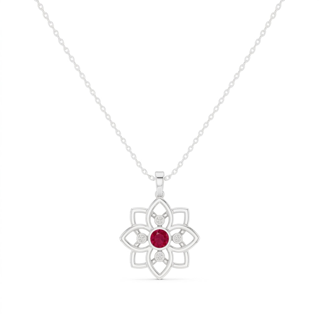 Dahlia 925 Silver Lab Grown Diamond Pendant
