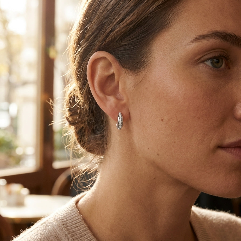 Sol 925 Silver Lab Grown Diamond Earrings
