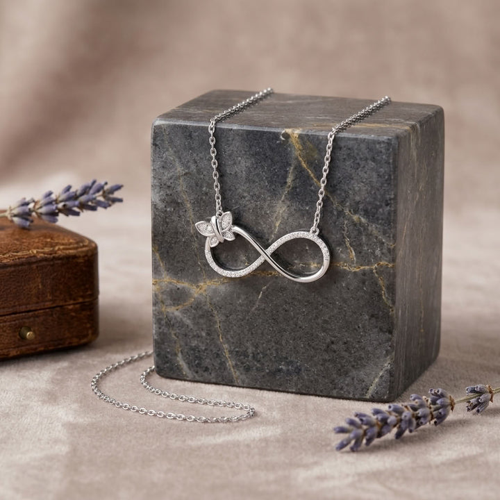 Infinity 925 Silver Lab Grown Diamond Necklace