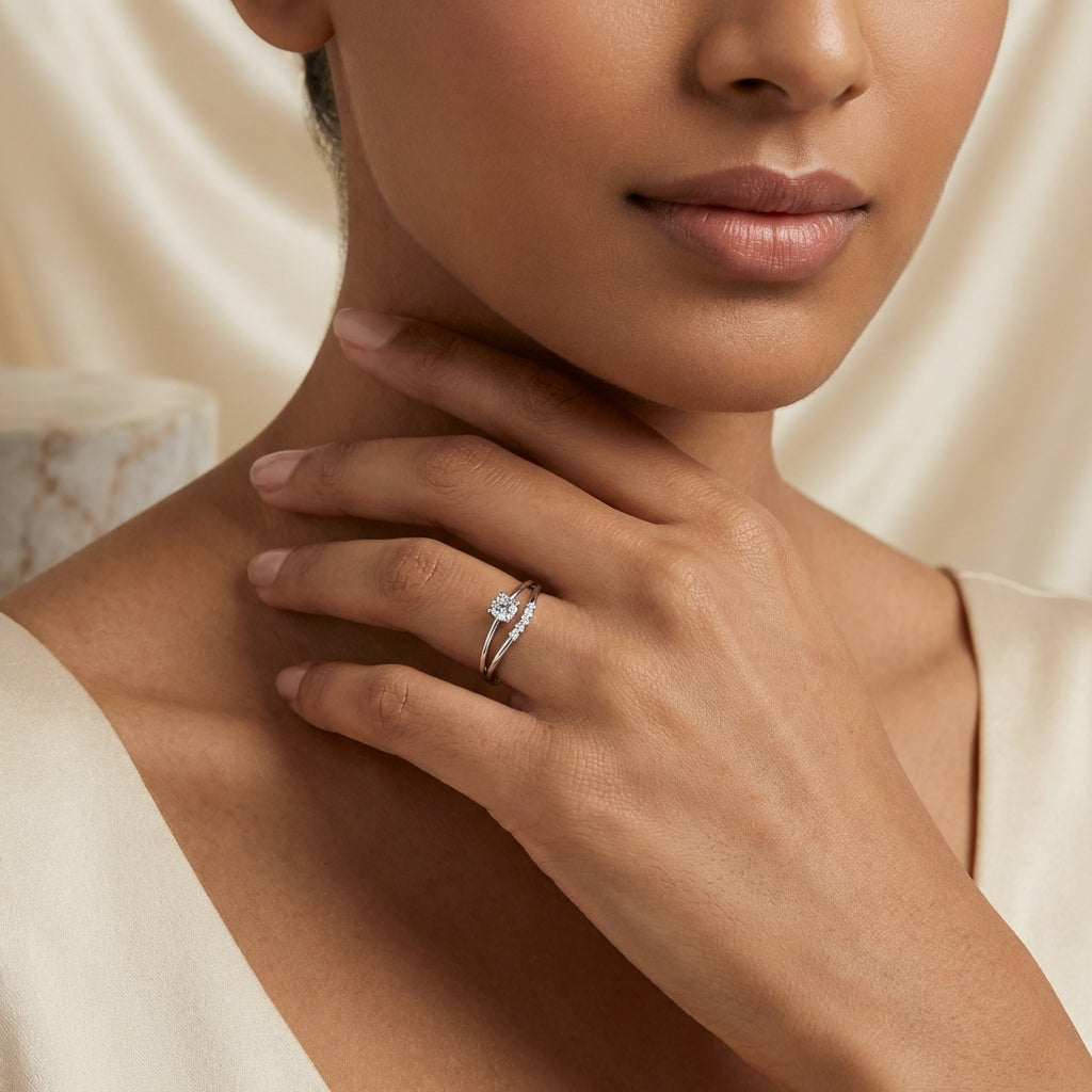 Amour 925 Silver Lab Grown Diamond Ring