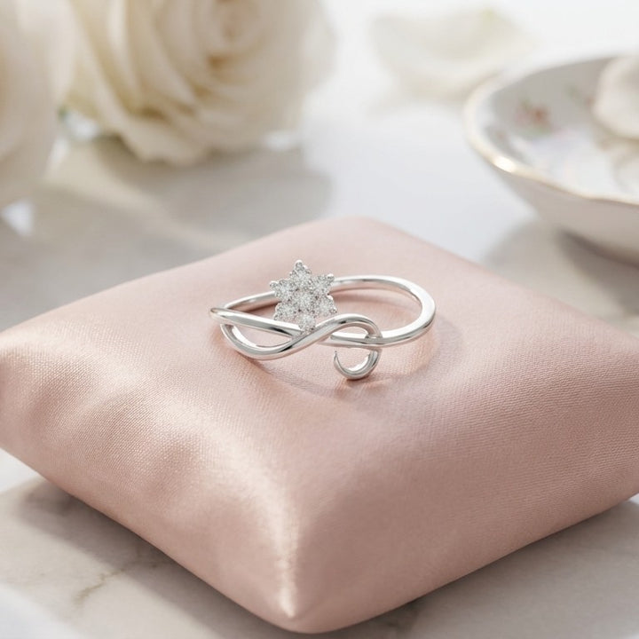Flora 925 Silver Lab Grown Diamond Ring