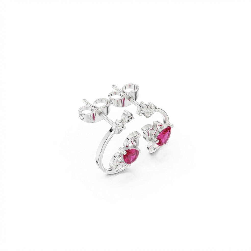 Lotus 925 Silver Lab Grown Diamond Earrings