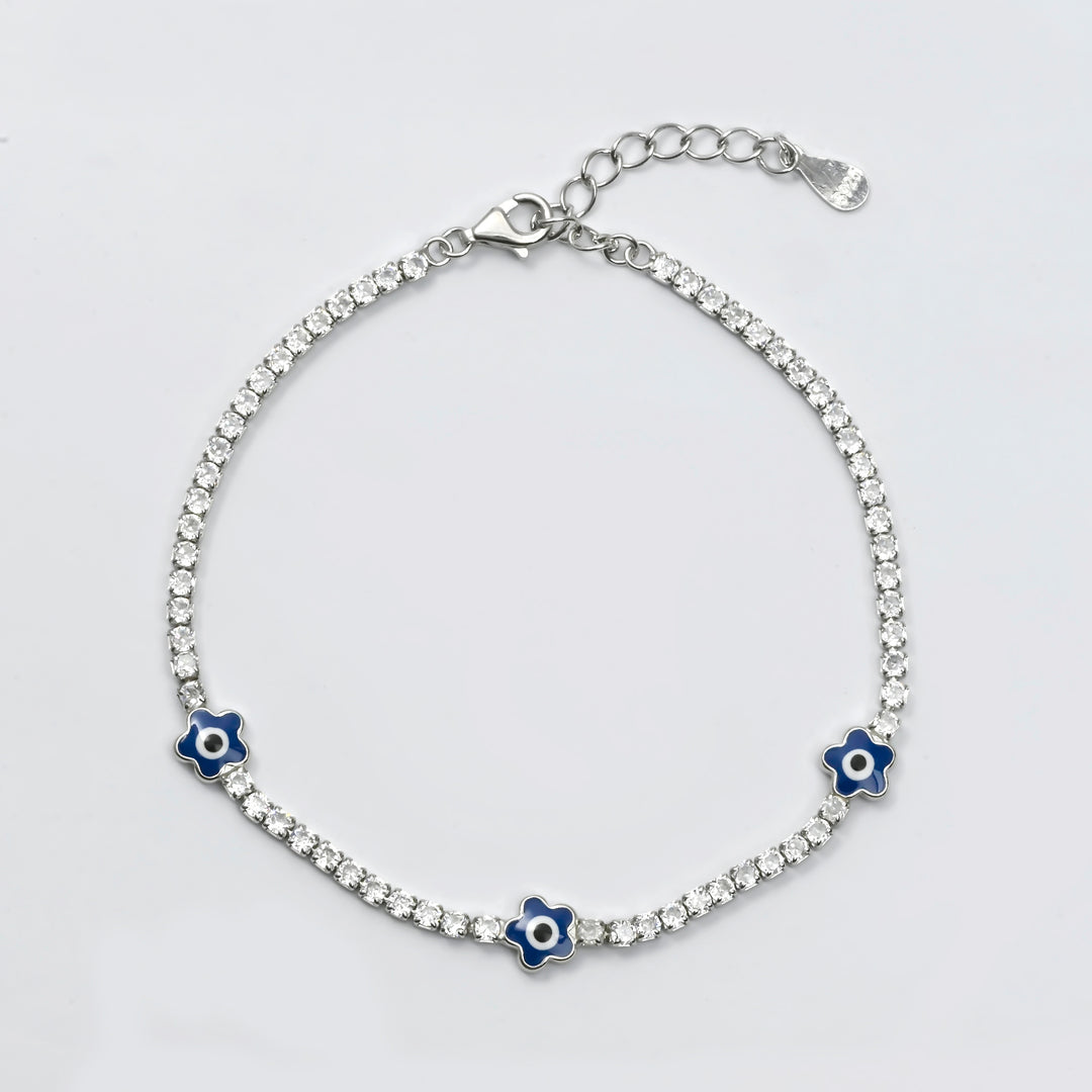 Silver Evil Eye Tennis Bracelet