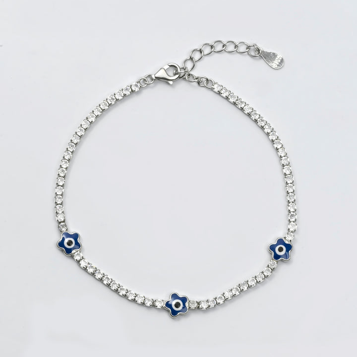 Silver Evil Eye Tennis Bracelet