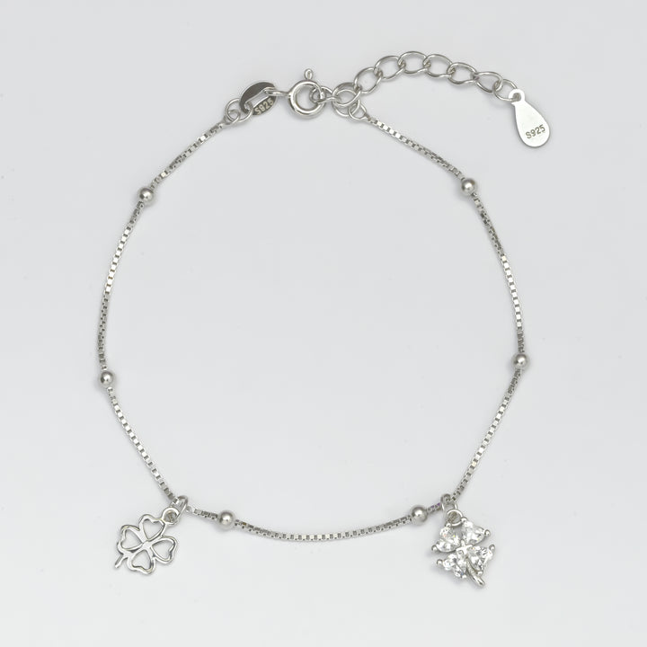 Twin Clover Charm Bracelet