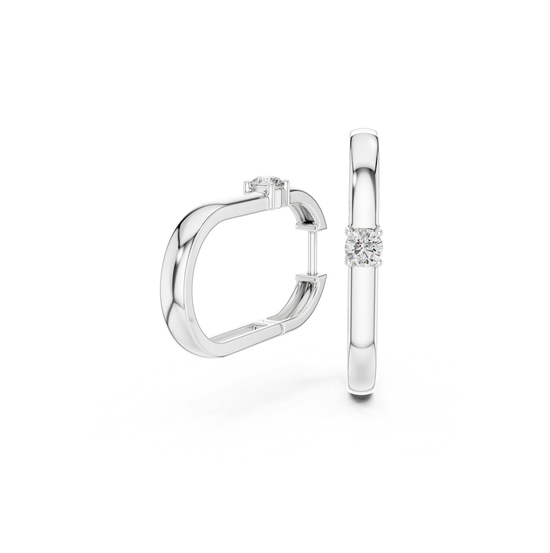 Luna 925 Silver Lab Grown Diamond Hoop Earrings