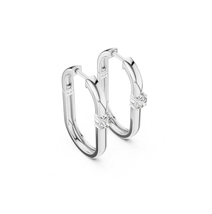 Luna 925 Silver Lab Grown Diamond Hoop Earrings