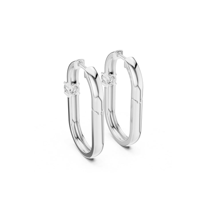 Luna 925 Silver Lab Grown Diamond Hoop Earrings