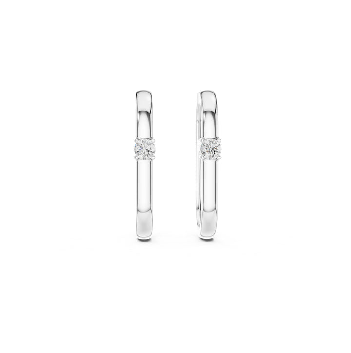 Luna 925 Silver Lab Grown Diamond Hoop Earrings
