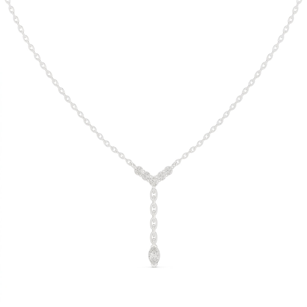 Cascade 925 Silver Lab Grown Diamond Drop Necklace