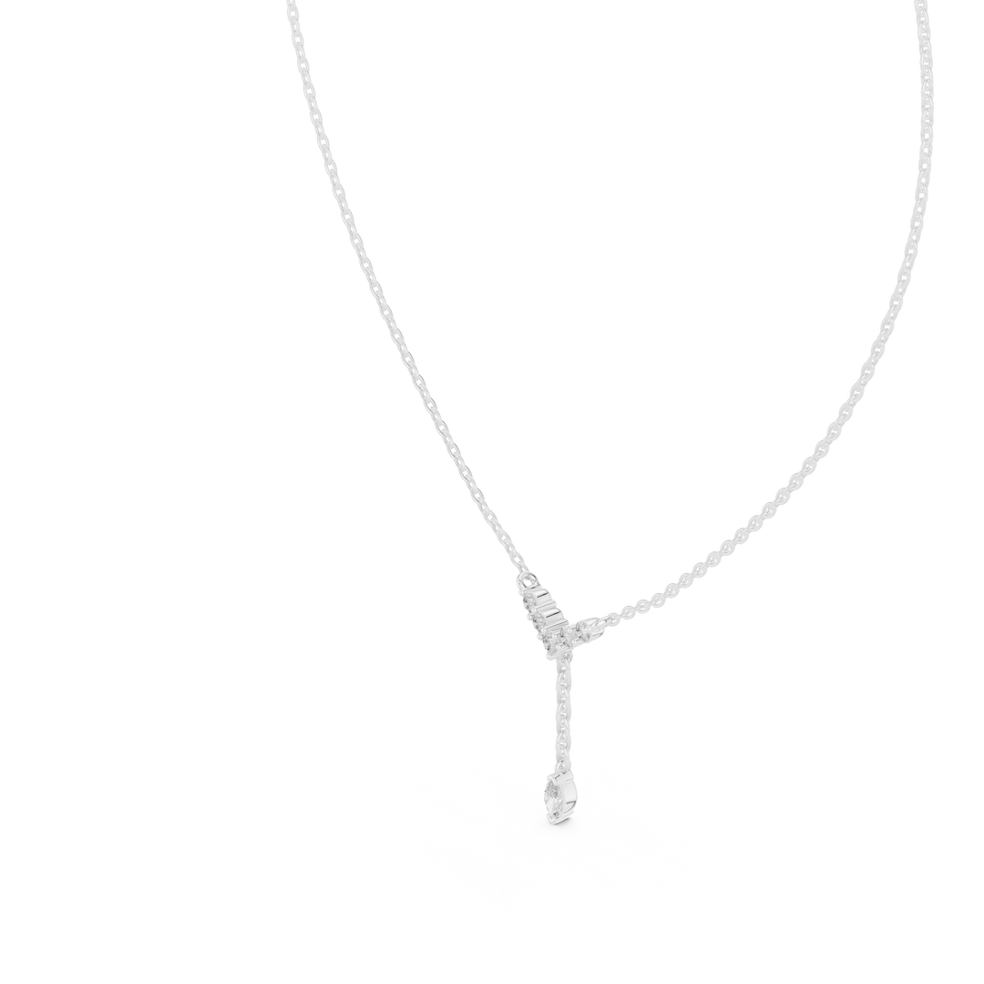 Cascade 925 Silver Lab Grown Diamond Drop Necklace