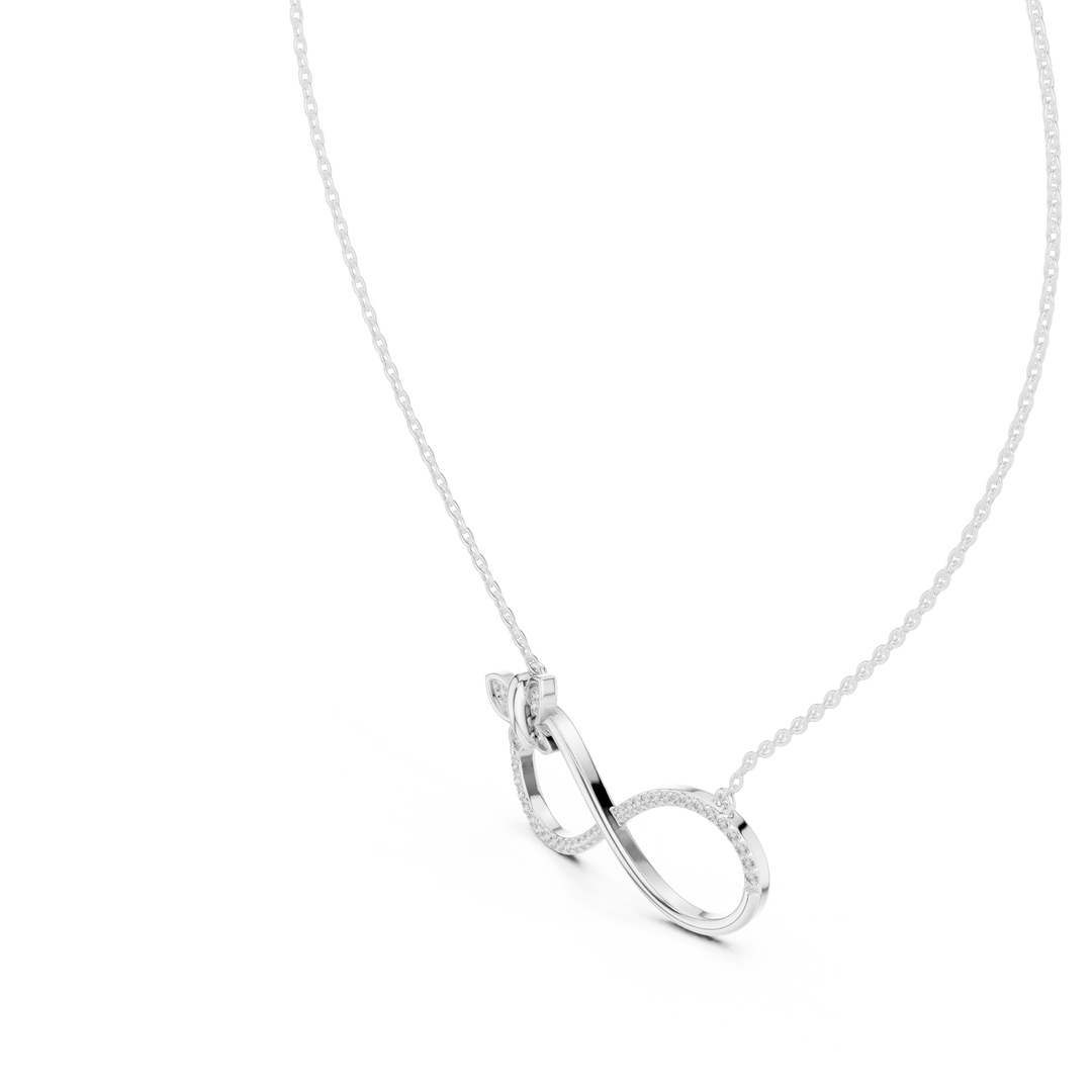 Infinity 925 Silver Lab Grown Diamond Necklace