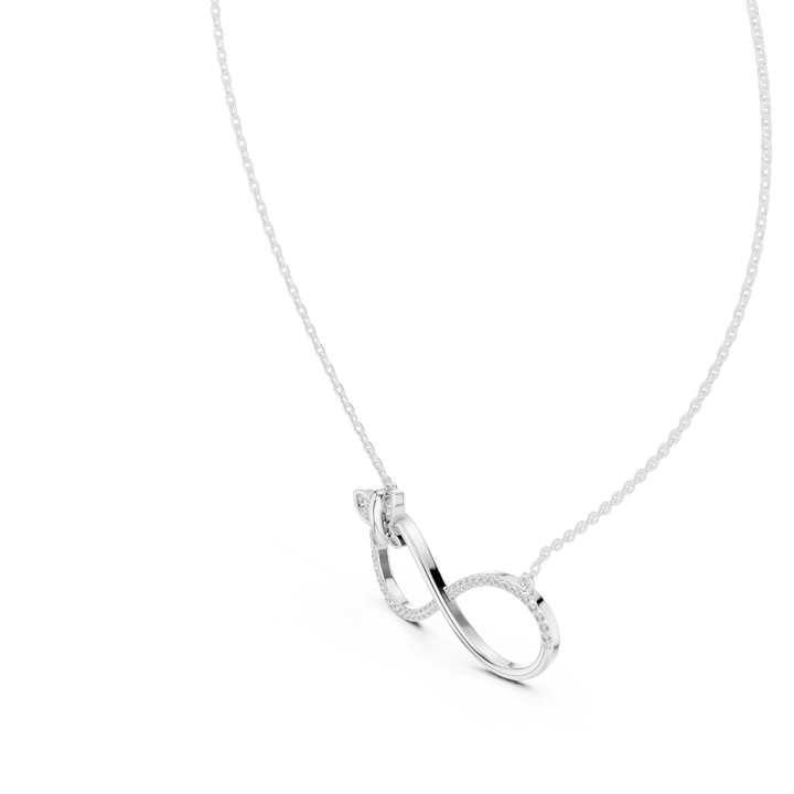 Infinity 925 Silver Lab Grown Diamond Necklace