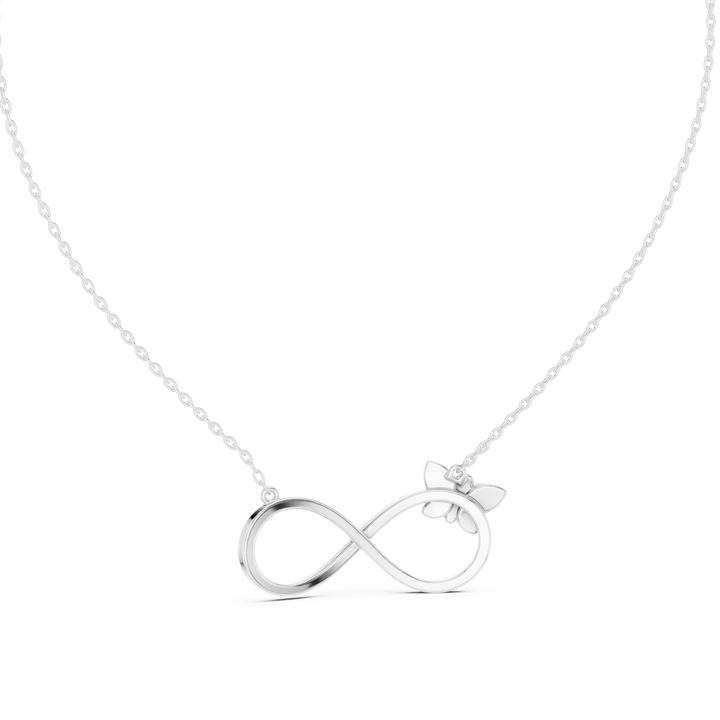 Infinity 925 Silver Lab Grown Diamond Necklace