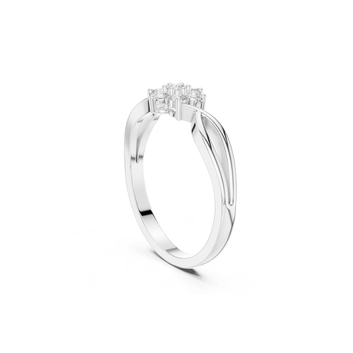 Floral 925 Silver Lab Grown Diamond Ring