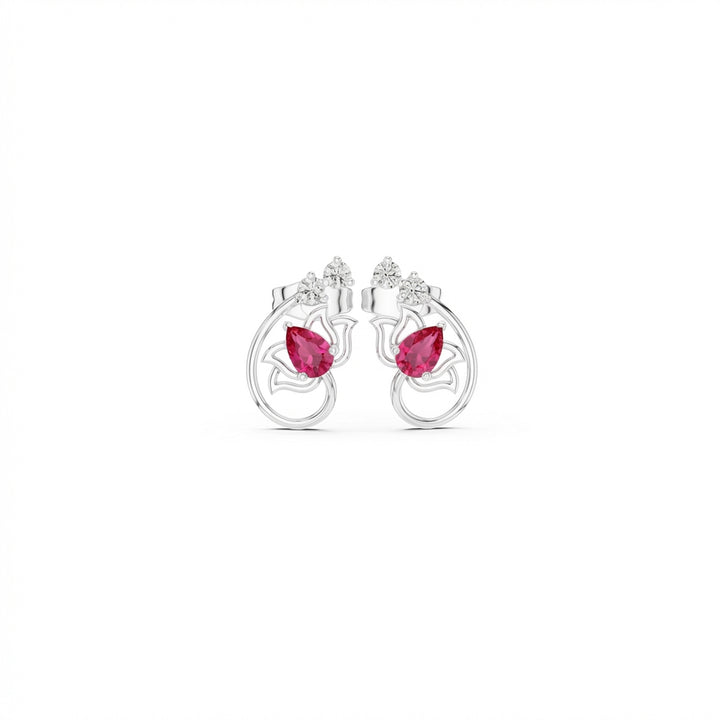 Lotus 925 Silver Lab Grown Diamond Earrings