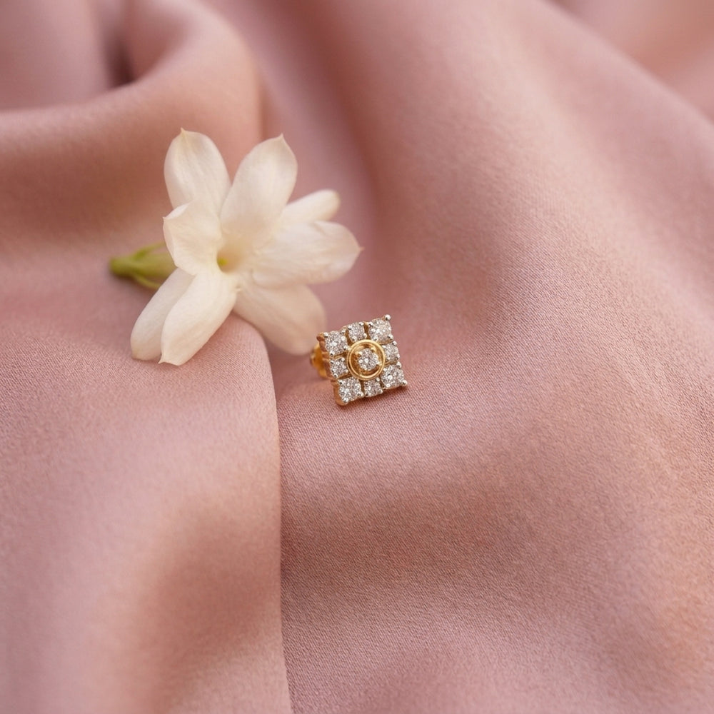 925 sterling silver gold plated Harmony Nose Pin with cubic zirconia stone Main view#metal_gold-plated#stone-colour_cubic-zirconia