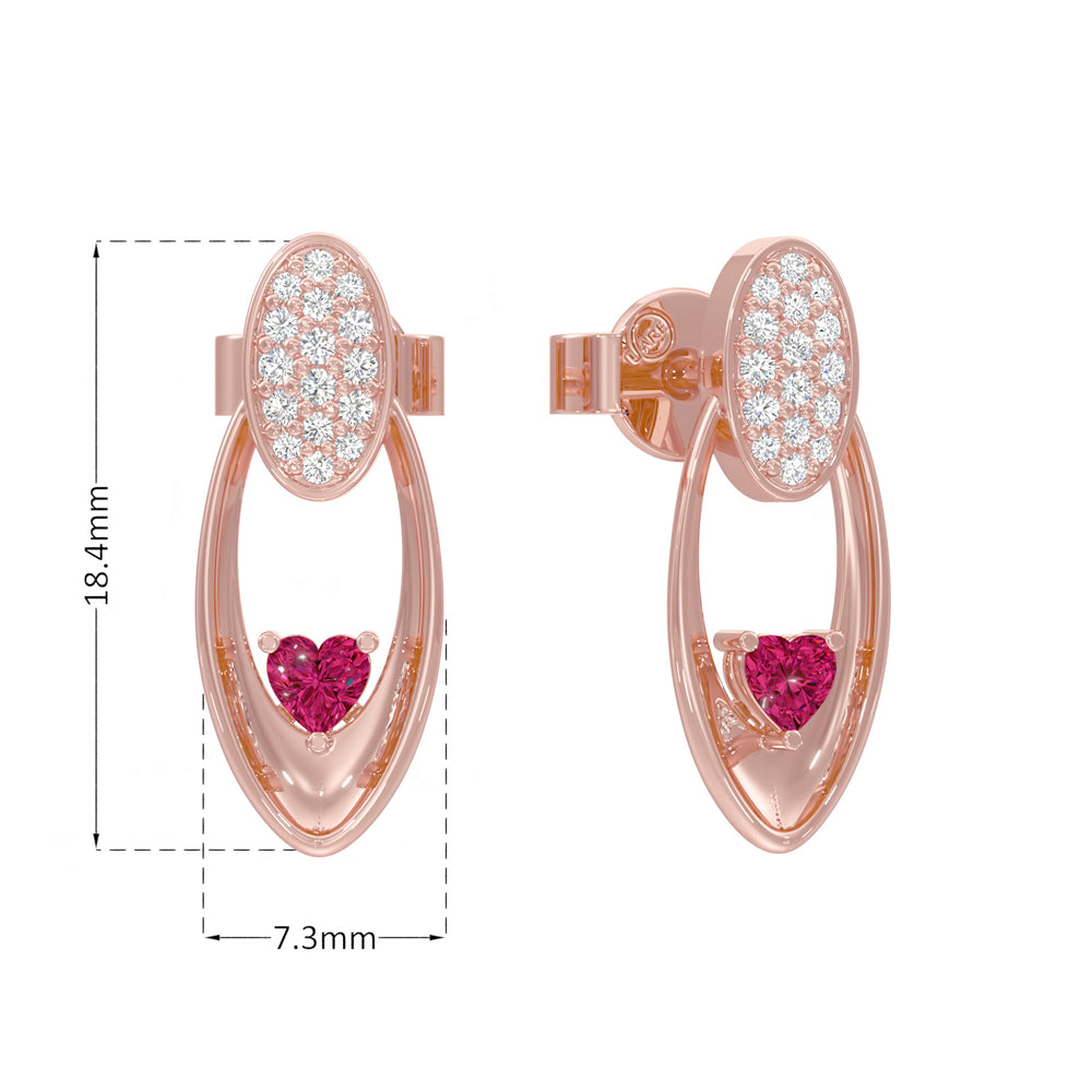 Radiant Heart Oval Earrings