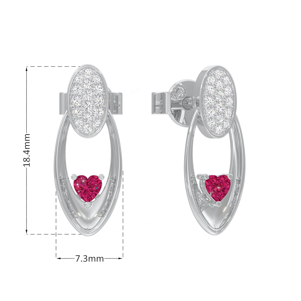 Radiant Heart Oval Earrings