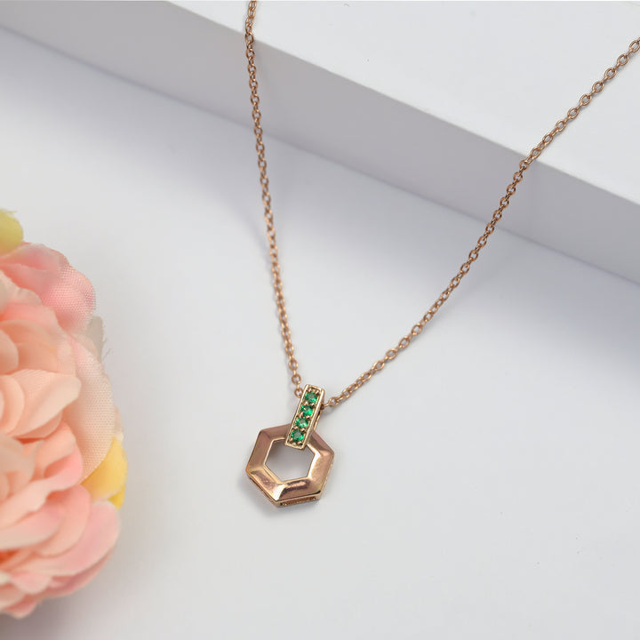 #metal_rose-gold-plated#stone-colour_emerald-green