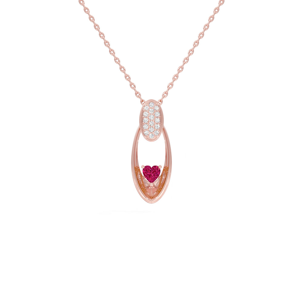 Radiant Heart Oval Pendant