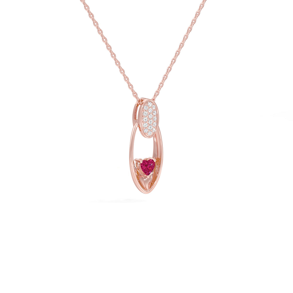 Radiant Heart Oval Pendant
