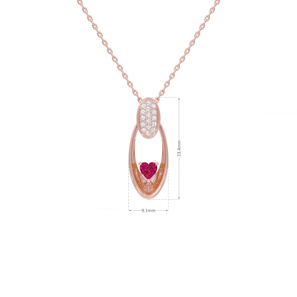 Radiant Heart Oval Pendant