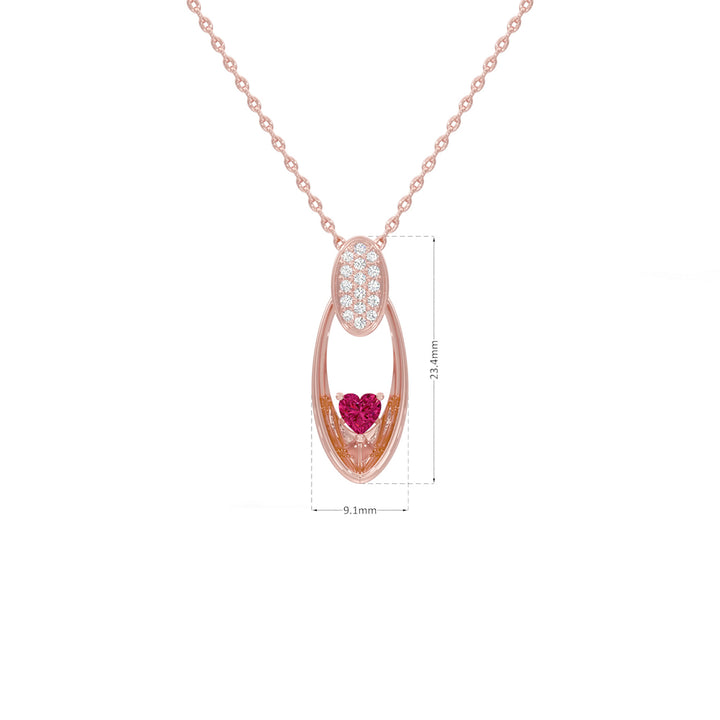 Radiant Heart Oval Pendant