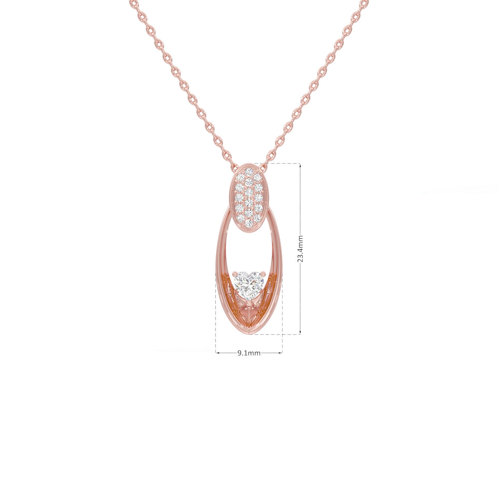 Radiant Heart Oval Pendant