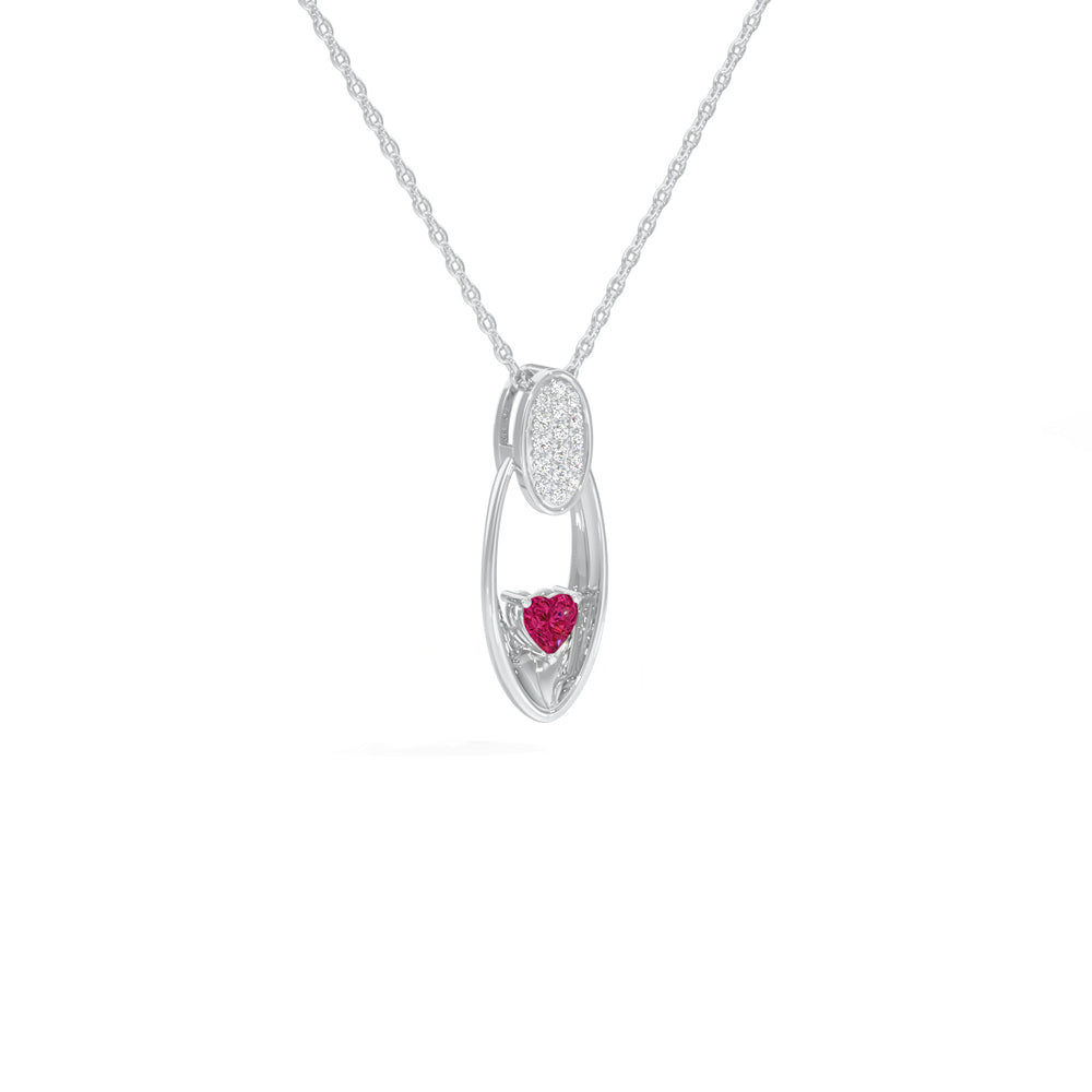 Radiant Heart Oval Pendant