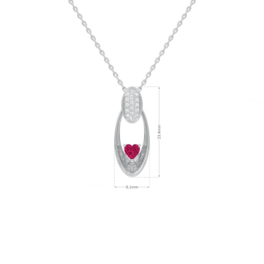 Radiant Heart Oval Pendant