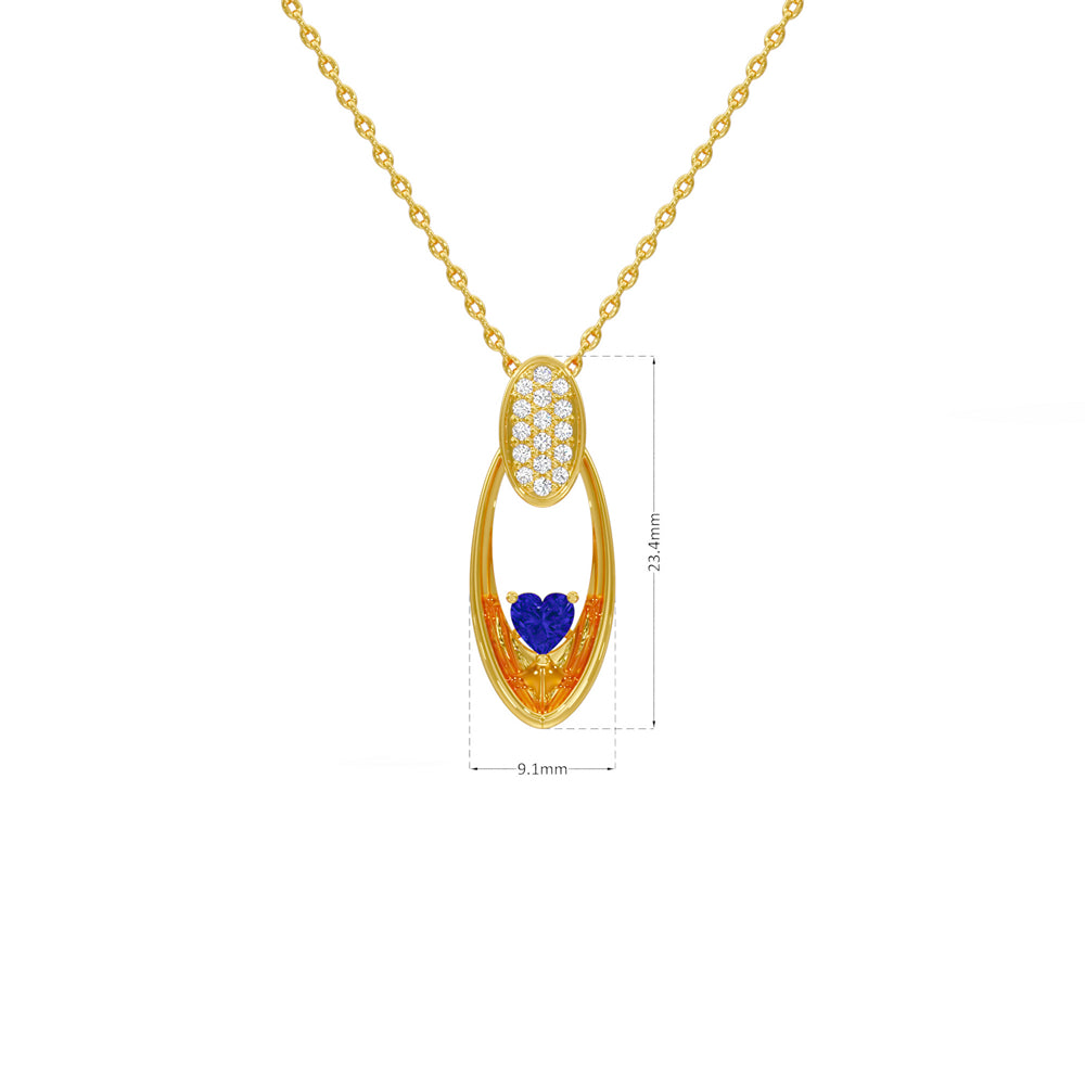 Radiant Heart Oval Pendant